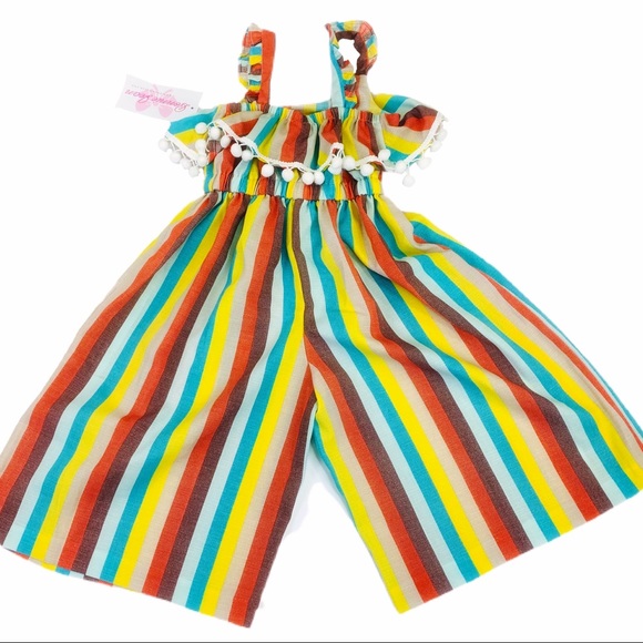 Bonnie Jean Other - NWT Bonnie Jean Striped Colorful Romper Sz 5 #186